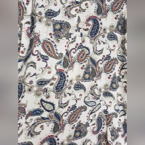 Black Rainn Paseley Blouse with Lace Up Tie and V panel on the back Size S - Picture 7 of 8